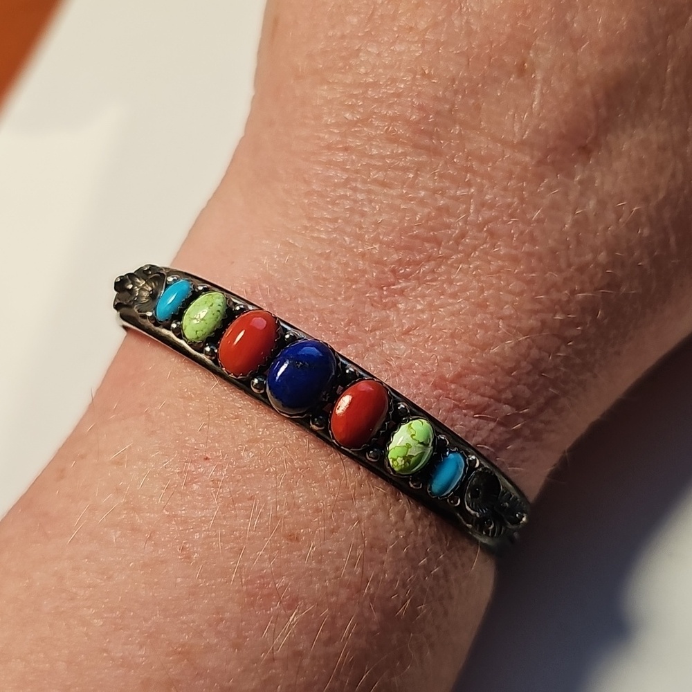 Unsigned Multi-Stone Cuff - image 6